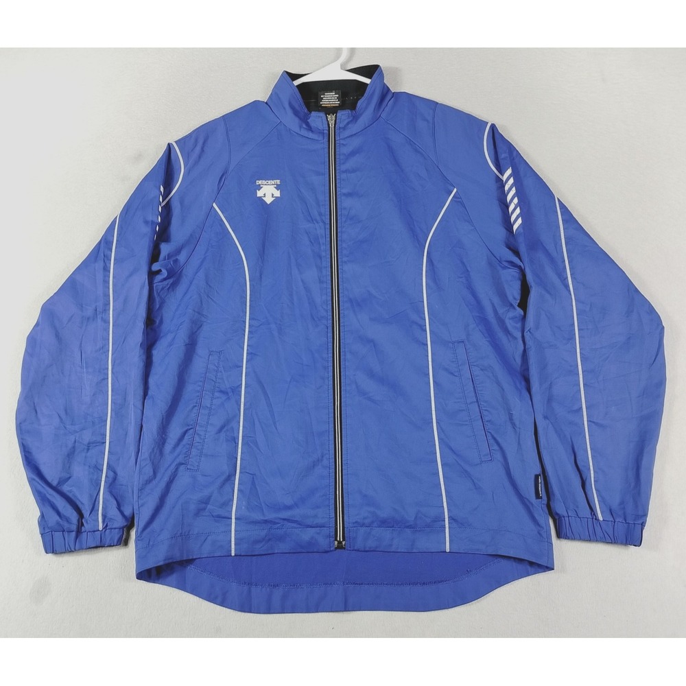 Descente ION-BODIES Windbreaker Jacket Mens L Blue Running Athletic DRN-3540